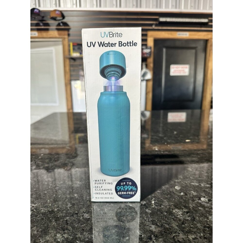 UVBrite Go Bottle 18.6 oz Water Bottle - Cyan (TT-B02-CY)